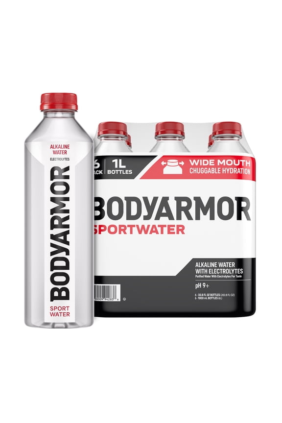 SportWater Electrolyte Sports Drink Bottles, 1 Liter, 6 Pack