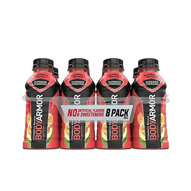 BODYARMOR Sports Drink Sports Beverage, Strawberry Banana, Coconut Water  Hydration, Natural Flavors With Vitamins, Potassium-Packed Electrolytes,  Perfect For Athletes, 12 Fl Oz (Pack of 8) 