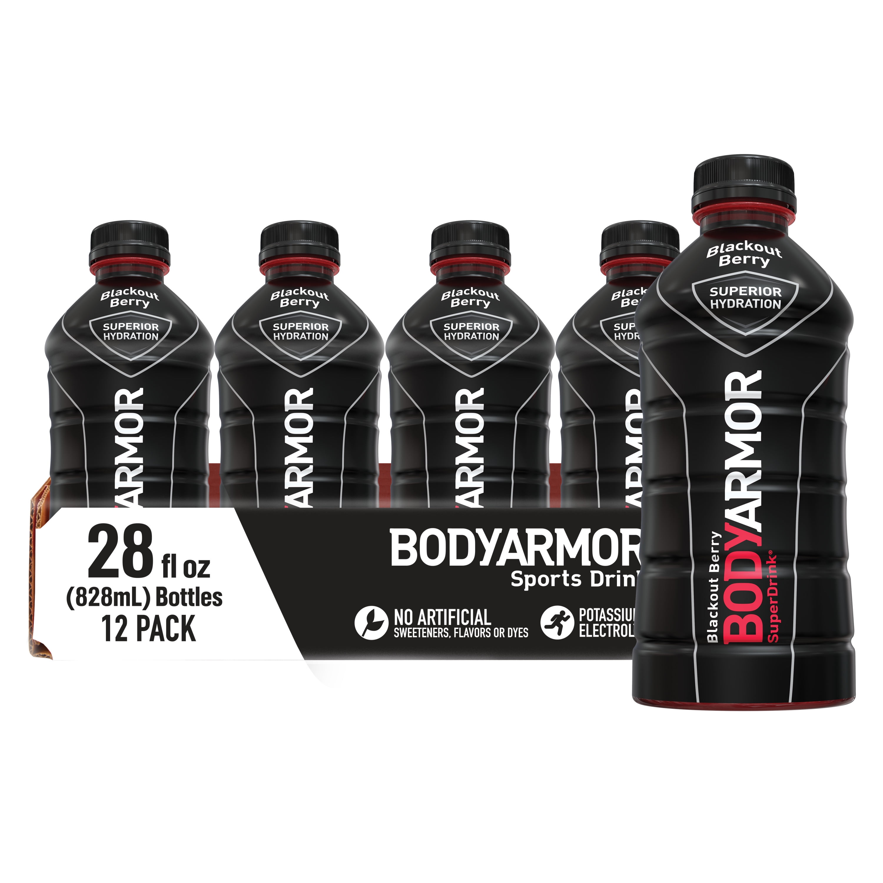 BODYARMOR Sports Drink Blackout Berry, 28 fl oz, 12 Pack
