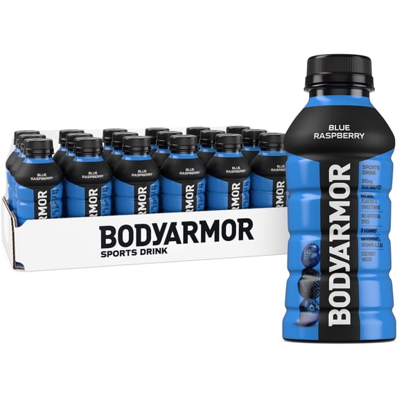 BODYARMOR Sports Drink Blue Raspberry, 12 fl oz, 18 Pack