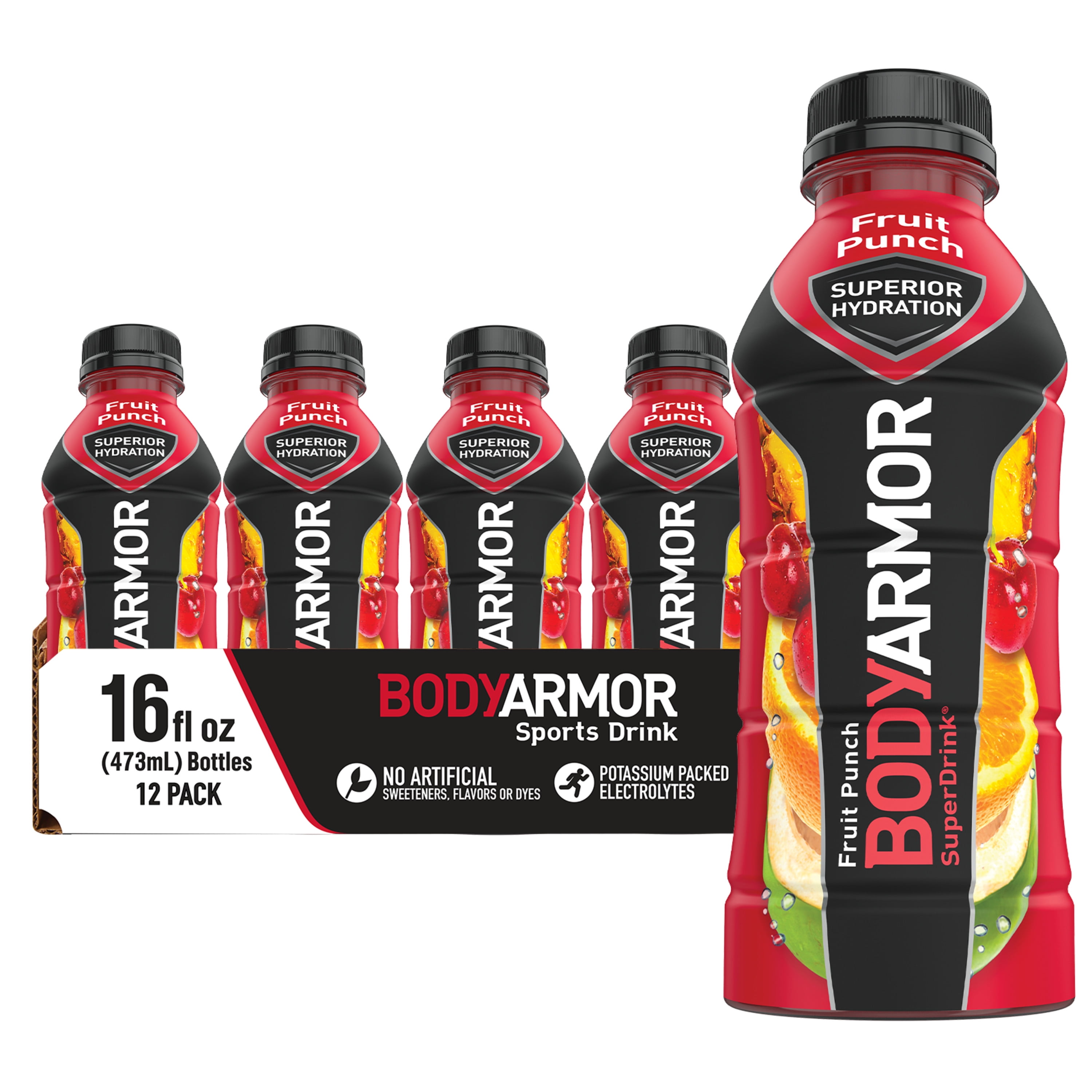 BODYARMOR Sports Drink, Fruit Punch, 16 Fl. Oz., 12 count