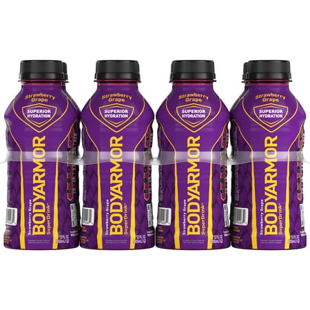 BODYARMOR Sports Drink Strawberry Grape, Coconut Water Hydration, Natural Flavors With Vitamins, Potassium-Packed Electrolytes, 12 fl oz, 8 Pack