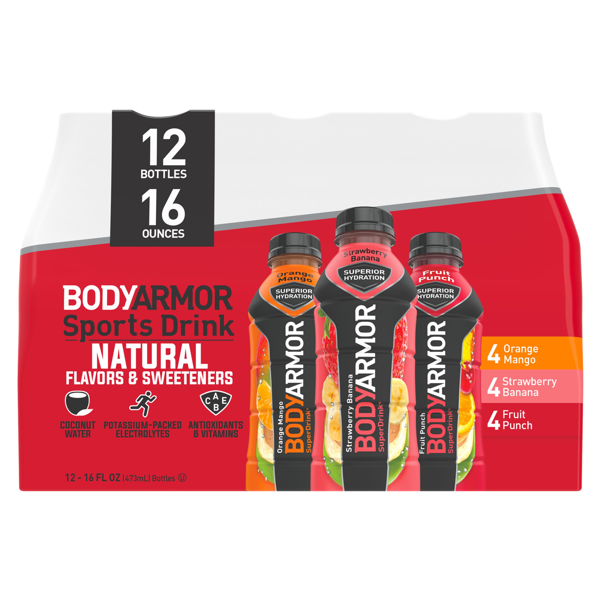 BODYARMOR Sports Drink Variety Pack, 16 fl oz, 12 Pack