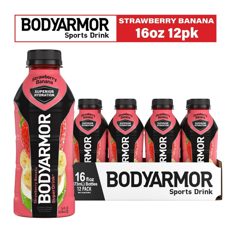 SuperDrink Sports Drink, Strawberry Banana, 16 oz Bottle, 12/Pack SuperDrink Sports Drink, Strawberry Banana, 16 oz Bottle, 12/Pack