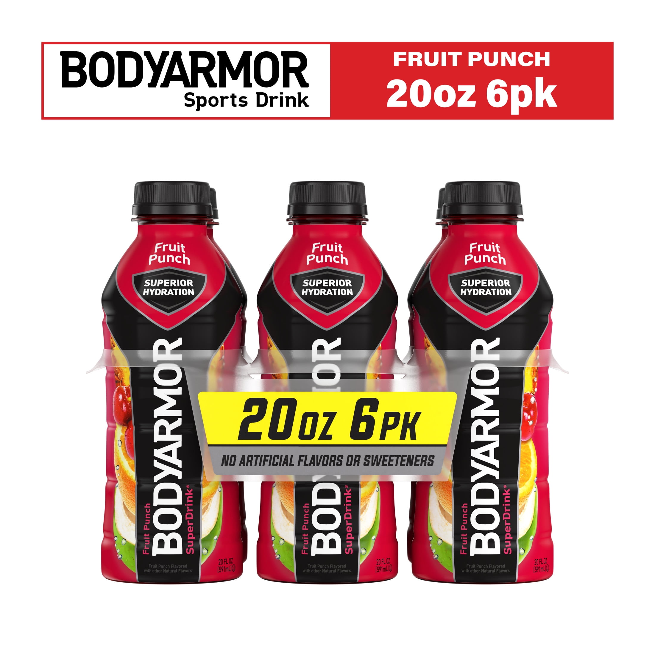 BODYARMOR Fruit Punch SuperDrink, Electrolyte Beverage, 20 fl oz, Pack ...