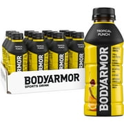 BODYARMOR Tropical Punch Electrolyte Sports Drink Bottles, 16 fl oz, 12 Pack