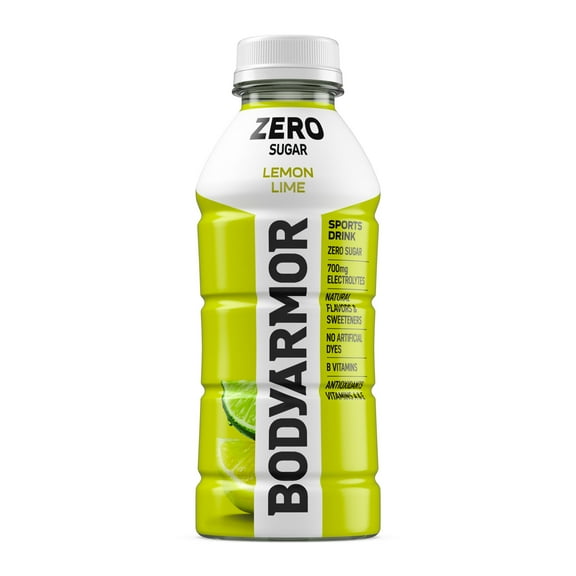 BODYARMOR Zero Sugar Lemon Lime Electrolyte Sports Drink, 16 fl oz Bottle