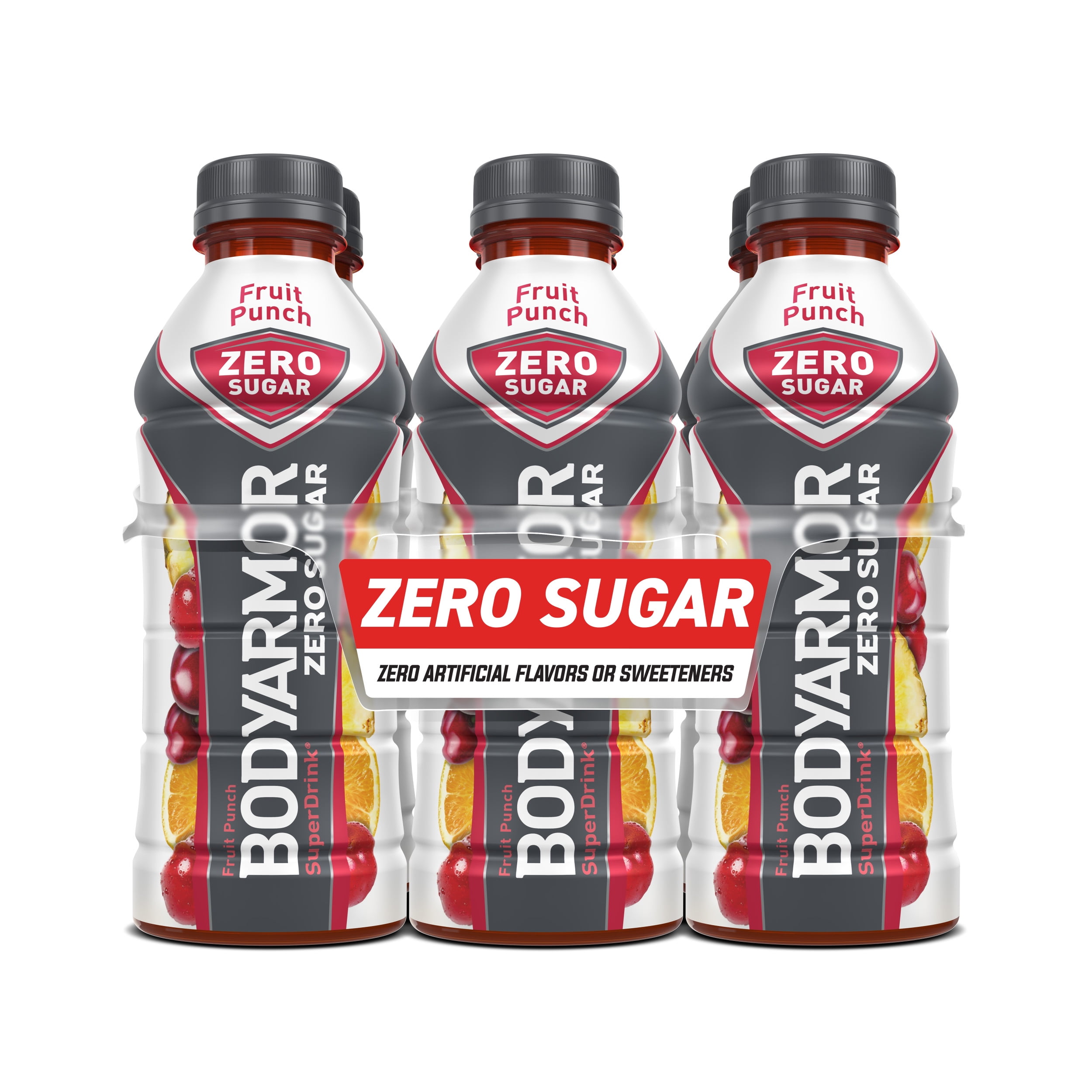 BODYARMOR Zero Sugar Fruit Punch Bottles, 20 fl oz, 6 Pack