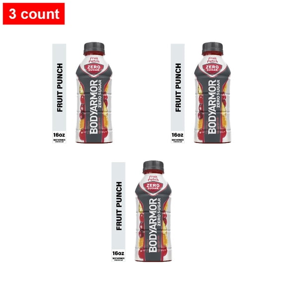 BODYARMOR Zero Sugar Fruit Punch Sports Drink Bottle 16 fl oz - 3 count