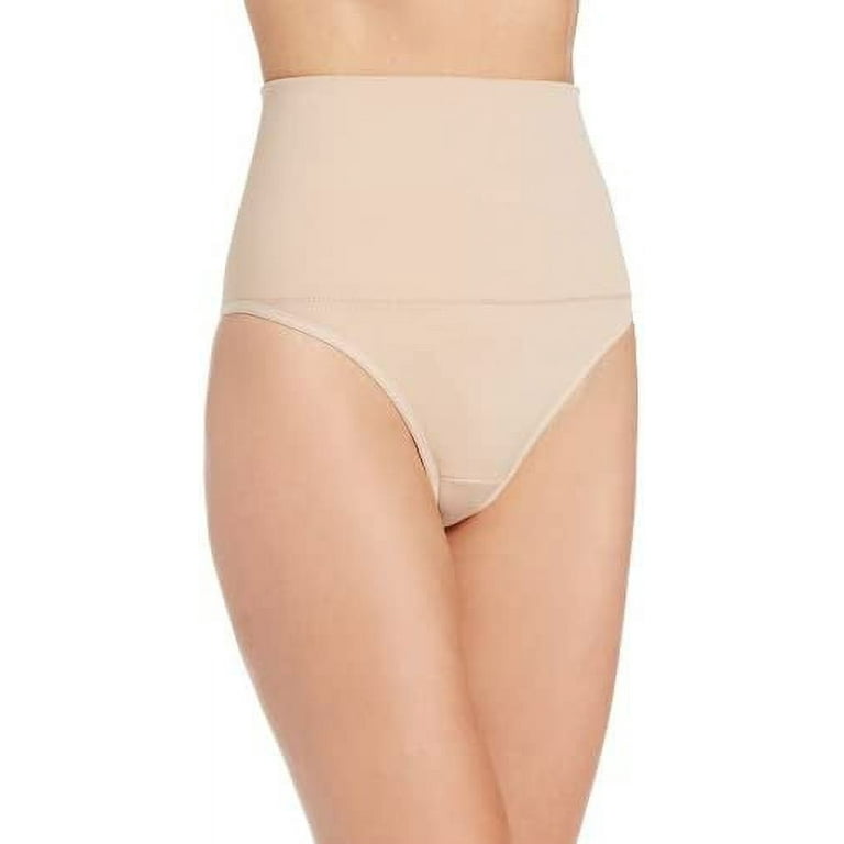 BODYSLIMMERS NANCY GANZ Women's Secretly Naked Firm Control Shaping Thong  Panty with Belly Band, Nude, XXXX-Large/22 