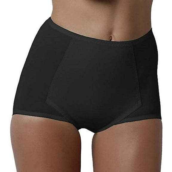 BODYSLIMMERS NANCY GANZ Women's Tumm-Ee Breef Cotton Moderately Shaping Full Brief Panty, Black, Small