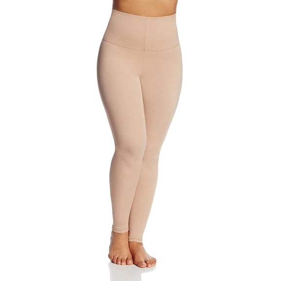 BODYSLIMMERS Nancy Ganz Women's Double Zero Firm Control Shaping Legging with Belly Band, Nude Large