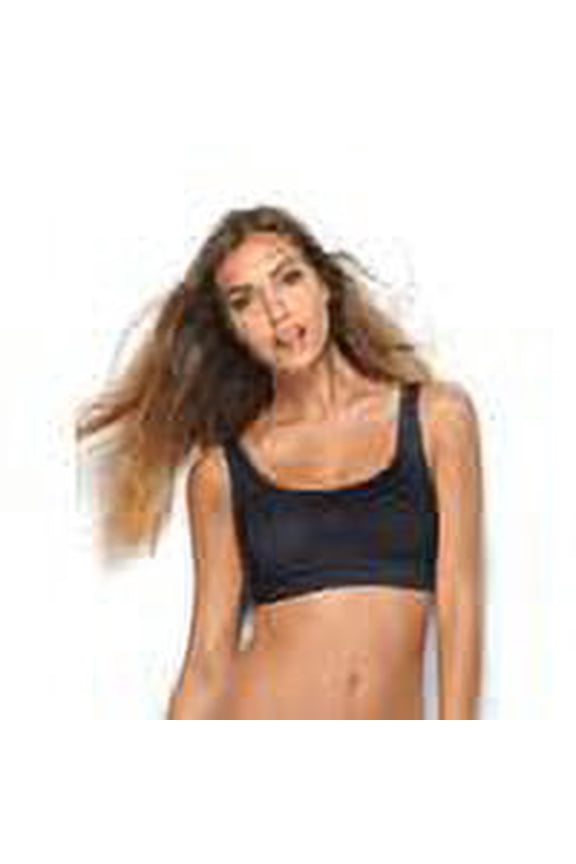 BODYeffect 110577 Black Elastic Push-up Bra Wide Shoulder top Band with Breast Support Effect, 100% Made in Europe (2XL)