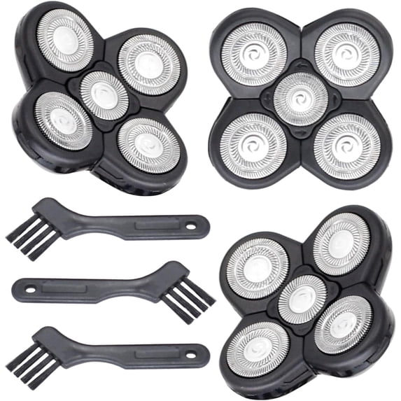 BOEEA 3 Pack Blades Refills Compatible with Freebird Shaver, 5 Blades Shaver Replacement Head for Bald Men