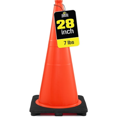 BOEN 28 in Orange Non-Reflective Traffic Cone, 7 lb Work Zone Safety, 1 Pack