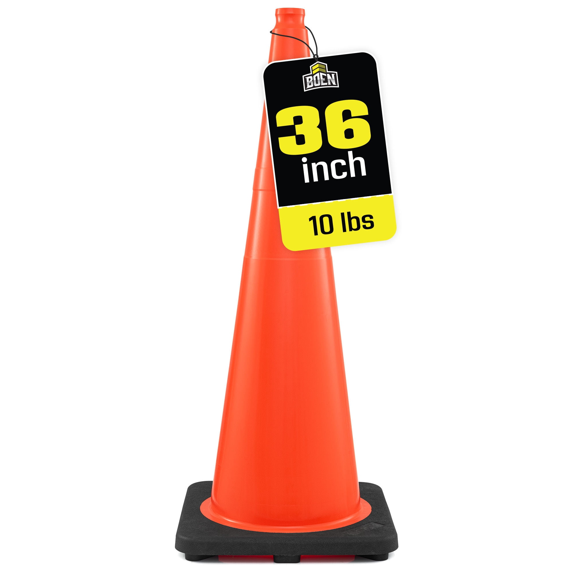 BOEN 36 in Orange Non-Reflective Traffic Cone, 10 lb Work Zone Safety, 1 Pack