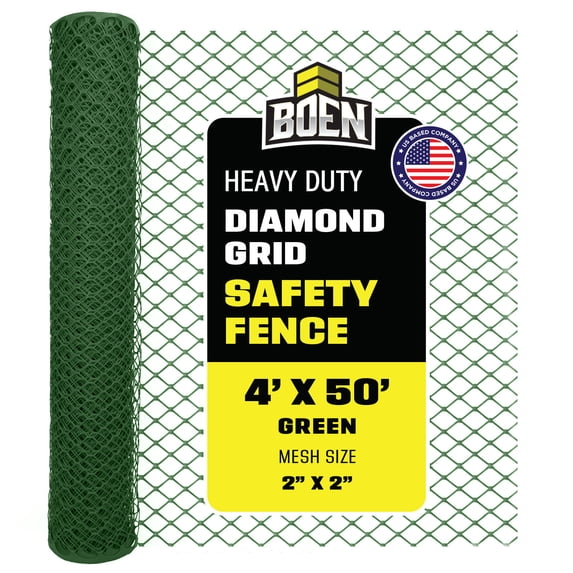 BOEN 4' x 50' Green Extra HD Diamond Grid Construction Snow, Safety Barrier Fence
