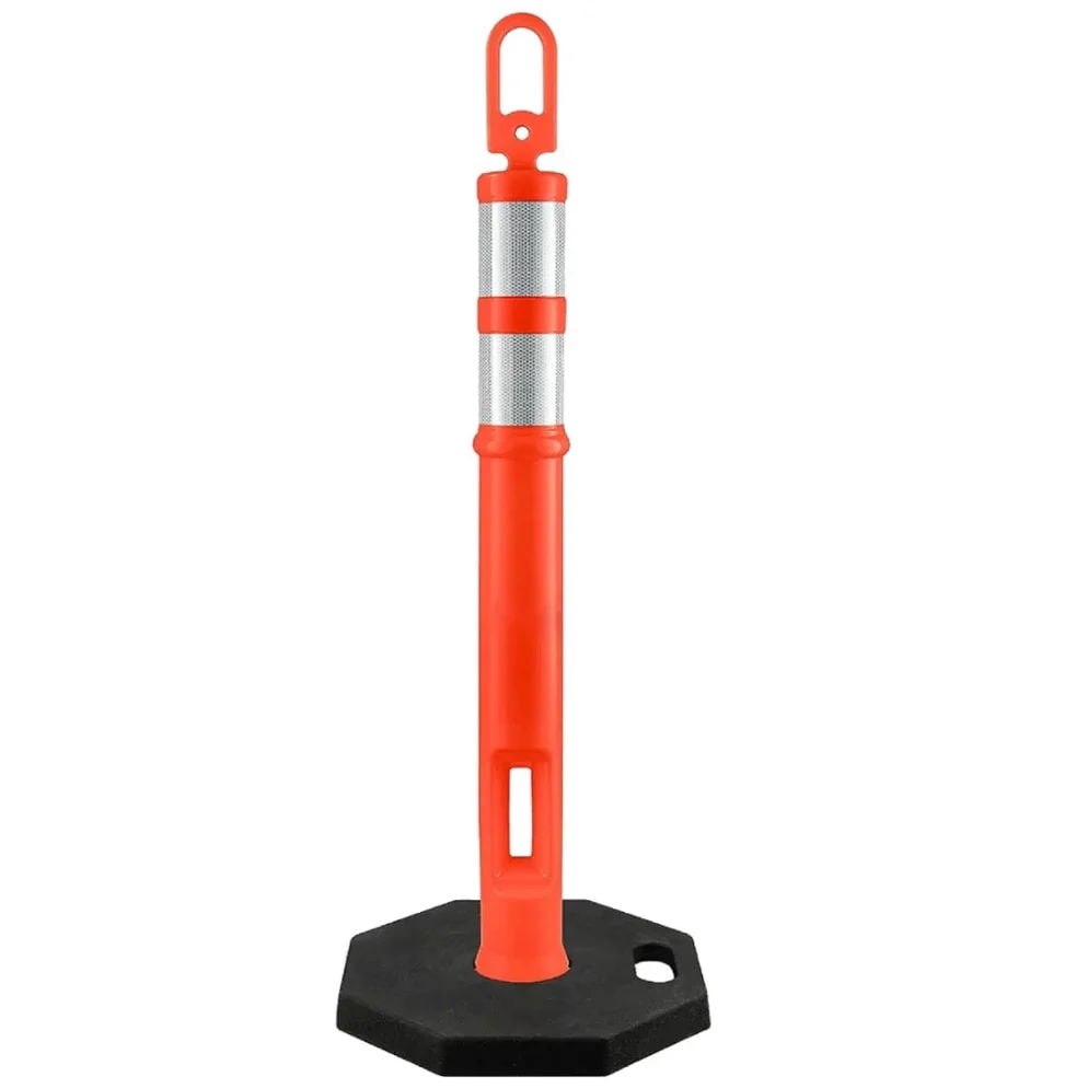 BOEN 45 in Orange Reflective Traffic Delineator Post with 15 lb Heavy-Duty Base, 1 Pack
