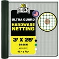 thumbnail image 1 of BOEN Plastic Mesh Hardware Netting, Tree Guard Barrier from Rabbits, Deer and Rodents, Deck Guard, Indoor or Outdoor Balcony Safety Net for pet or Child (3' x 25', Green), 1 of 7