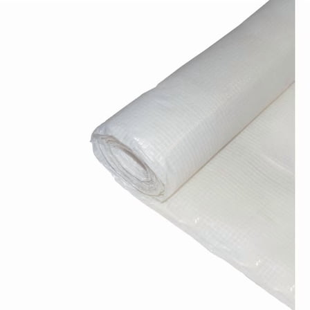 FR String-Reinforced Clear Poly Sheeting 10' x 100', Fire-Retardant Tear-Resistant Vapor Barrier for Crawl Space & Commercial Containment