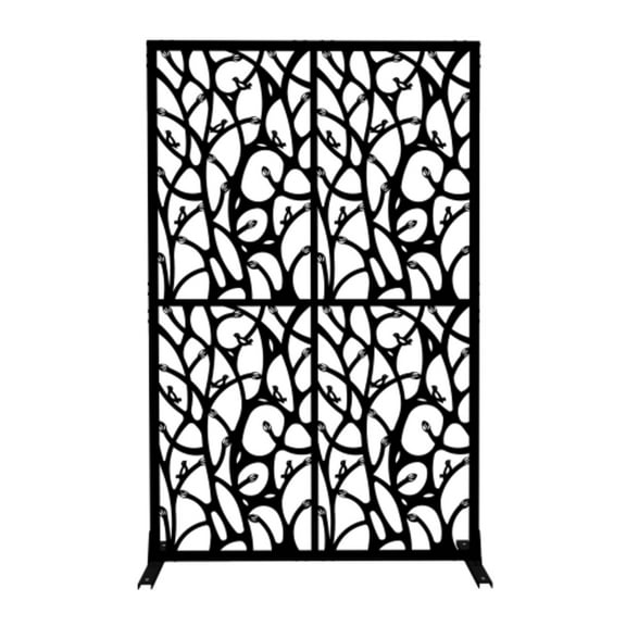 BOFANG 3.8Ft x 6Ft Black Galvanized Steel Outdoor Panel Privacy Screens