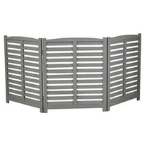 BOFANG 3-Panel Air Conditioner Fence, Outdoor Privacy Screen 38" H Fir Wood,Louver - Grey