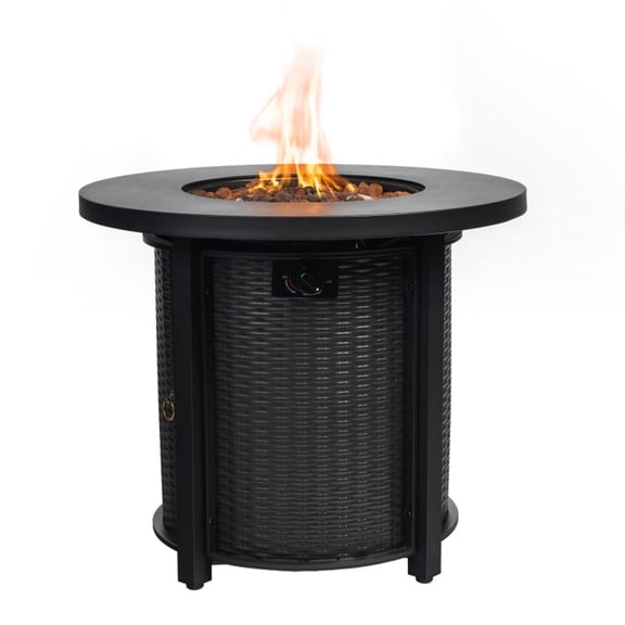 BOFANG 30" Black Steel Propane Fire Pit Table, 50000 BTU for Outdoor Patio Garden