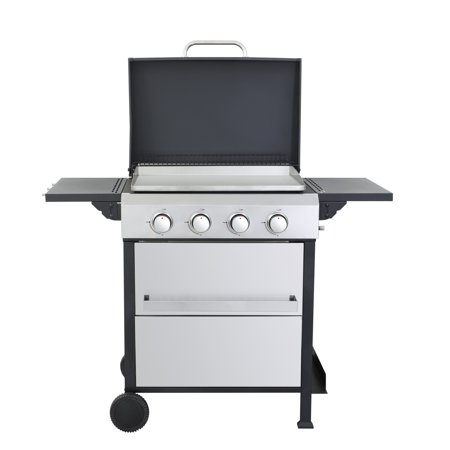 BOFANG 4-Burner Propane Grill with Flat Top Griddle, Foldable Side Table