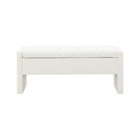 BOFANG 47" Upholstered Storage Bench with Hidden Compartment,Beige