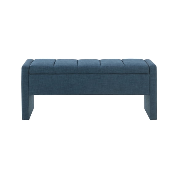 BOFANG 47" Upholstered Storage Bench with Hidden Compartment,Navy Blue