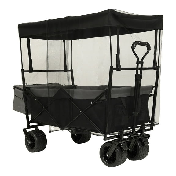 BOFANG 7" Wheels Wagon with Canopy and Mosquito Net