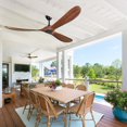 thumbnail image 1 of BOFANG 72 inch Solid Wood Ceiling Fan No Light, Indoor Outdoor Matte Black+Natural, 1 of 6