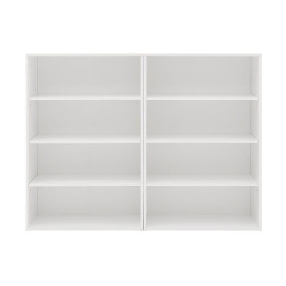 BOFANG 8-Tier Adjustable Media Storage Cabinet, Converts to Two 4-Shelf Bookcases,White