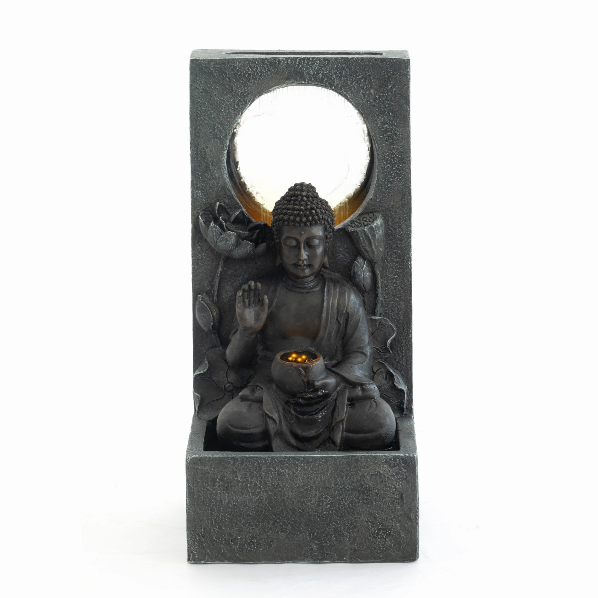Zen Cee BOFANG Buddha Outdoor Fountain – Zen Water Feature with LED for Garden ...