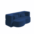 thumbnail image 1 of BOFANG Convertible Floor Sleeper Sofa 78" Teddy Fabric Folding Mattress Couch,No Assembly,Blue, 1 of 8
