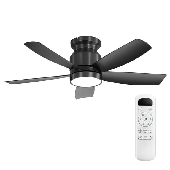 BOFANG Black Flush Mount Covered Patio & Bedroom Ceiling Fans