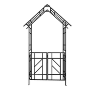 BOFANG Galvanized Metal Arbors, with Gate, for Climbing Roses