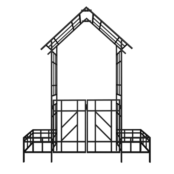 BOFANG 78.15 in x 77.56 in Black Iron Gate with Stand Trellis