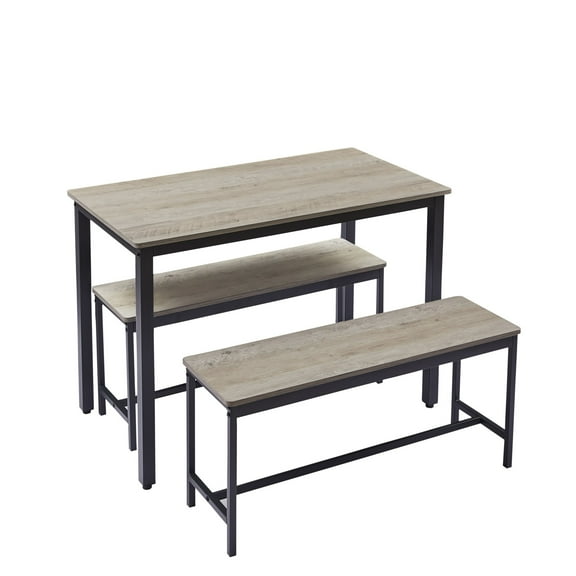 BOFANG Industrial Bar Table Set with 2 Stools, Space Saving 43 Inch Kitchen Breakfast Nook,Grey