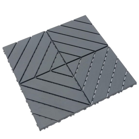 BOFANG Interlocking Floor Tiles 12 x 12 Inch 44-Pack Grey PP Plastic for Patio, Garage, Gym