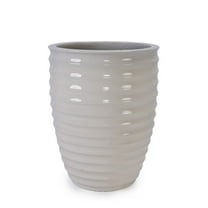 BOFANG Large Modern Ceramic Planter for Entryway, Patio, and Garden（Milk White）