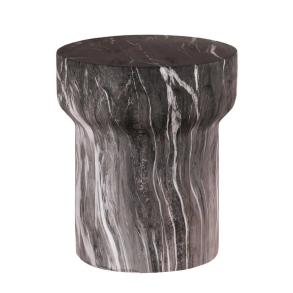 BOFANG Modern Geometric Outdoor Side Table,Faux Marble MGO Accent Table for Patio & Garden