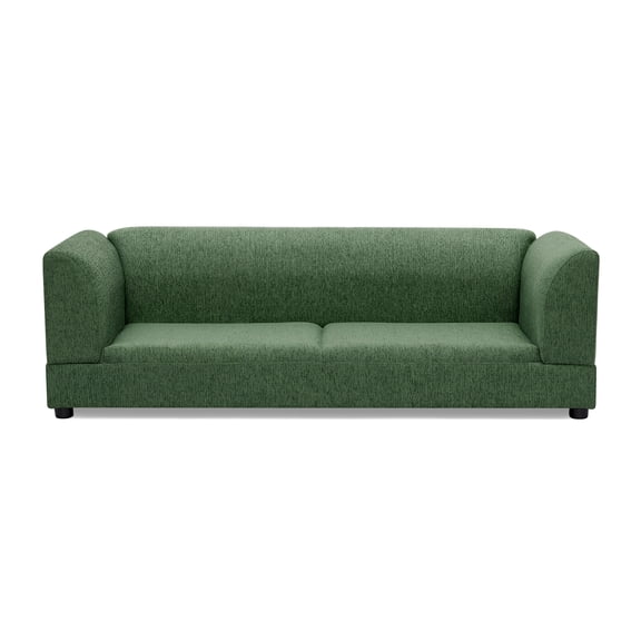 BOFANG Modern Pet Sofa for Medium Large Dogs, with Supportive Backrest & Armrests, Linen Fabric,Olive Green