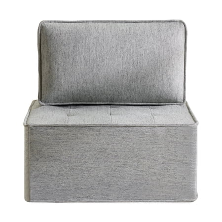 BOFANG Modular Linen Sofa Single Seat, Freely Spliced for Small Apartment, Light Grey