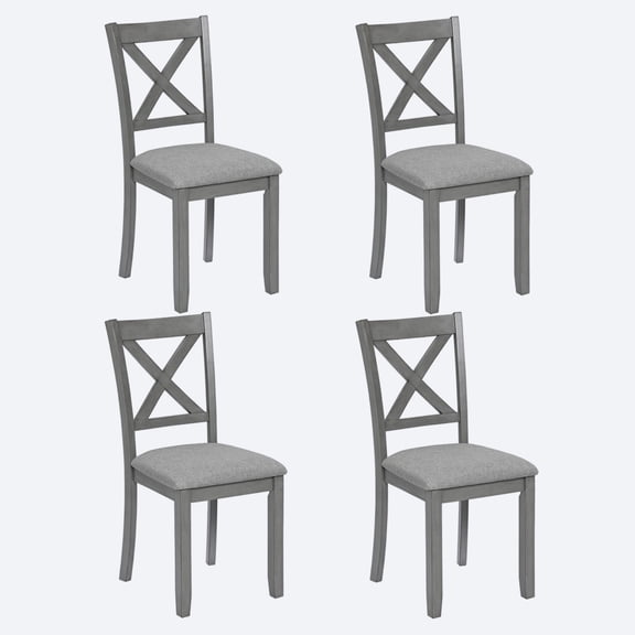 BOFANG Set of 4 Wooden Dining Chairs, X-shaped backrest,Gray