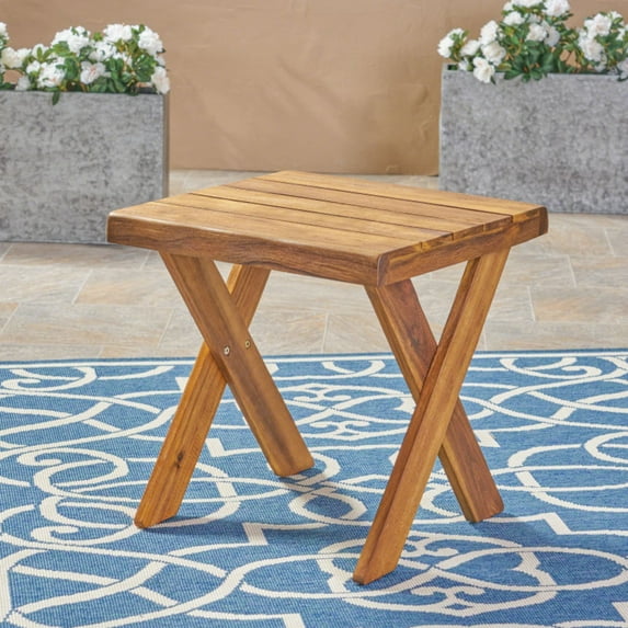 BOFANG Teak Side Table X-Design Side Table Courtyard Side Table