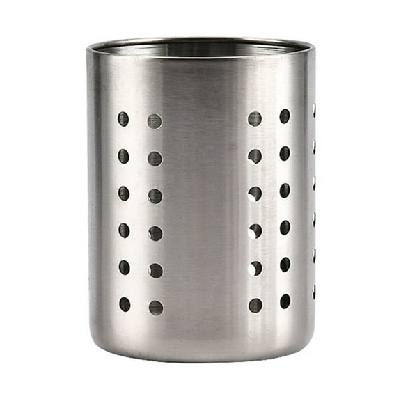 BOFEER Stainless Steel Countertop Utensil Organizer Easy Cleaning Spoon Tableware Organizer Flatware Caddy Weighted Base with Drain Holes for Organize Drawers and Countertops