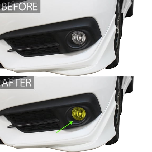 BOGAR TECH DESIGNS Fog Light Tint Kit Compatible with and Fits Honda Civic Sedan 2016-2021, Yellow