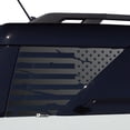 thumbnail image 1 of BOGAR TECH DESIGNS Precut Distressed American Flag Rear Side Quarter Window Decal Stickers Compatible with Ford Bronco 2021, Matte Black, 1 of 4