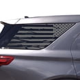 thumbnail image 1 of BOGAR TECH DESIGNS Precut Distressed American Flag Rear Side Quarter Window Decal Stickers Compatible with Ford Explorer 2020-2022, Matte Black, 1 of 4